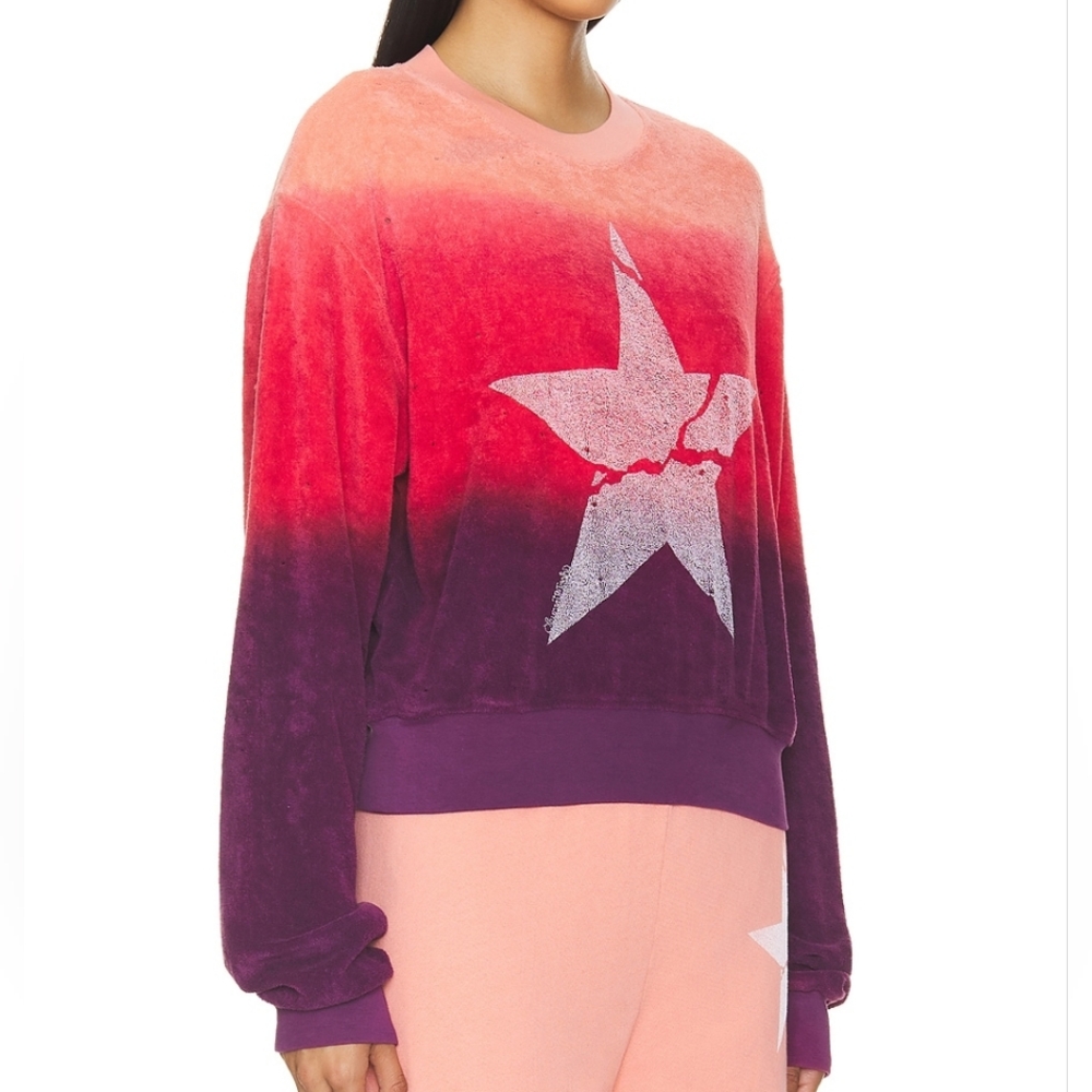 LAUREN MOSHI Spalding Cracked Star Drop Shoulder Sweatshirt NWT ☆ MSRP: $198